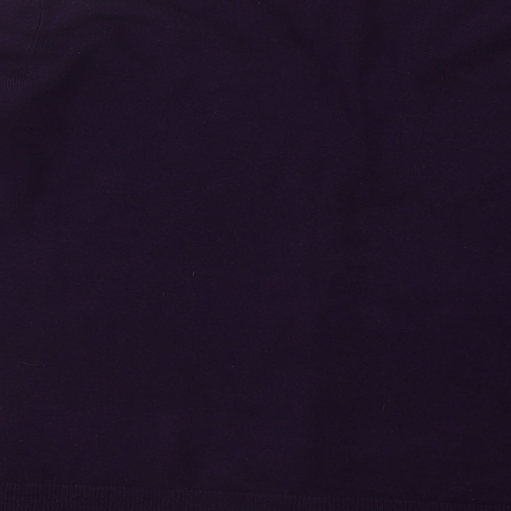 BHS Womens Purple V-Neck Acrylic Cardigan Jumper Size 16
