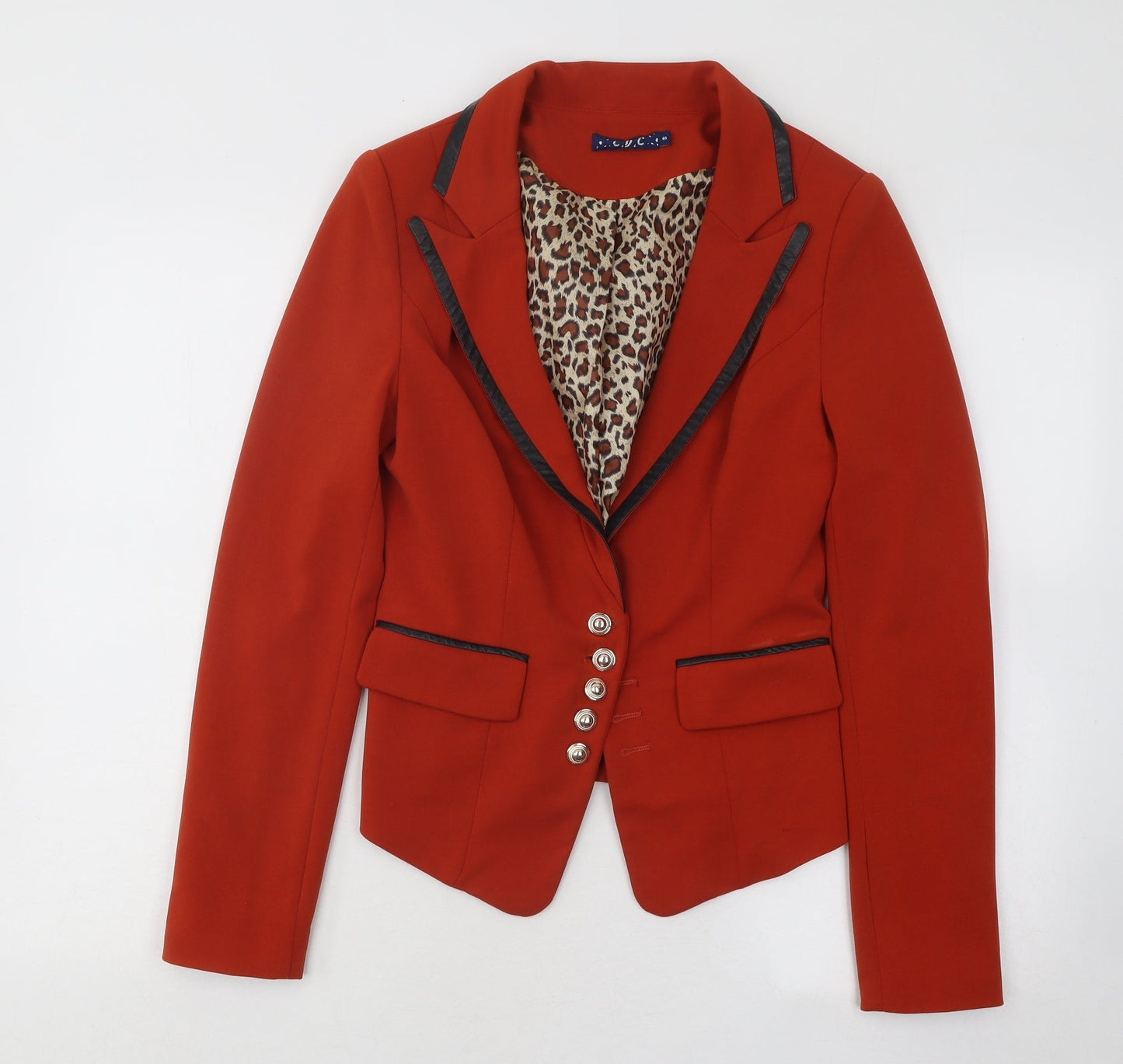C.D.C Womens Orange Jacket Blazer Size S Button