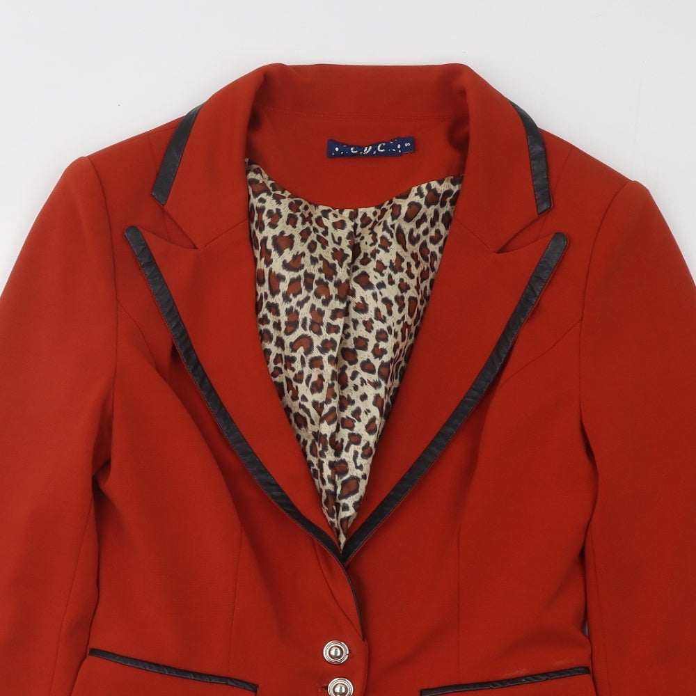 C.D.C Womens Orange Jacket Blazer Size S Button
