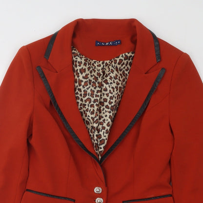 C.D.C Womens Orange Jacket Blazer Size S Button