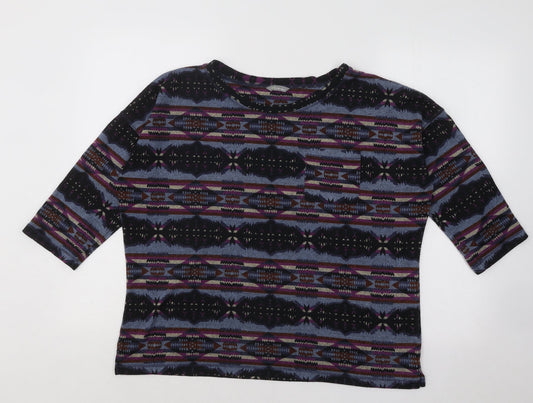 Marks and Spencer Womens Multicoloured Round Neck Geometric Acrylic Pullover Jumper Size XL