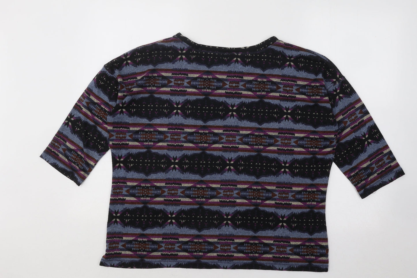 Marks and Spencer Womens Multicoloured Round Neck Geometric Acrylic Pullover Jumper Size XL