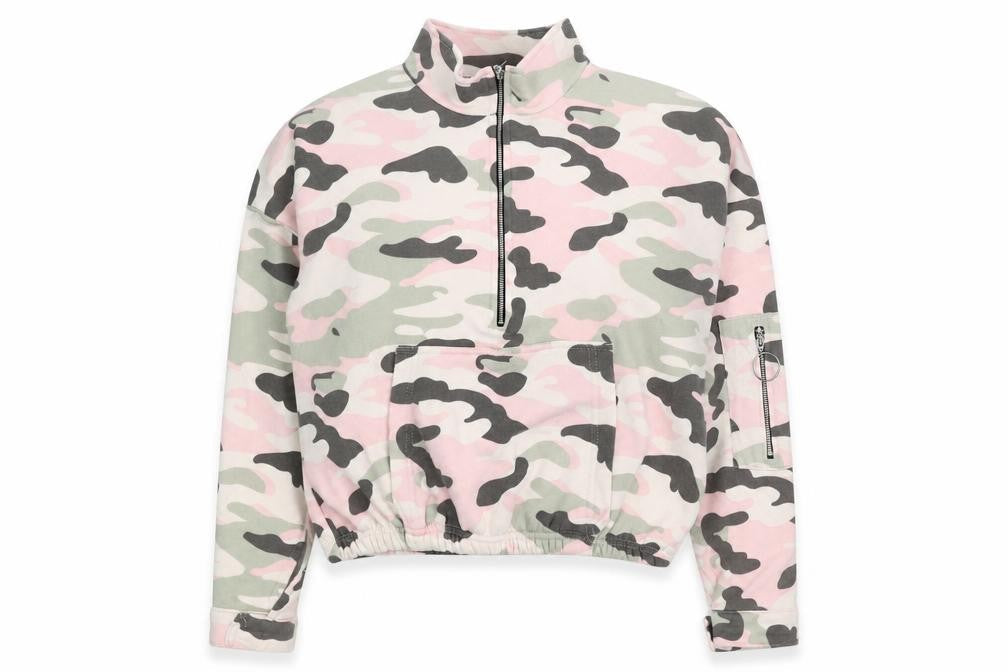 Select Womens Multicoloured High Neck Camouflage Cotton Full Zip Jumper Size L