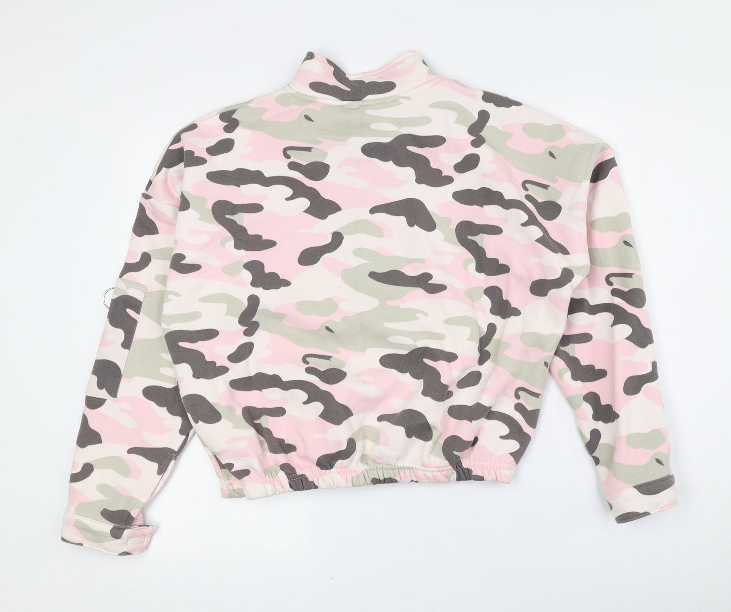 Select Womens Multicoloured High Neck Camouflage Cotton Full Zip Jumper Size L