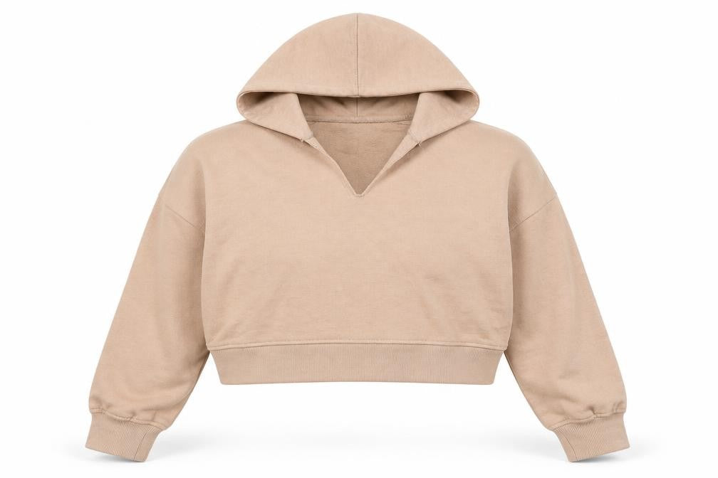 Missguided Womens Beige Polyester Pullover Hoodie Size 8 Pullover - Petite, Cropped