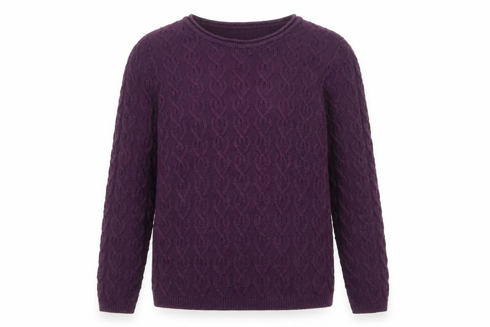 Isle Essentials Womens Purple Scoop Neck Acrylic Pullover Jumper Size 10