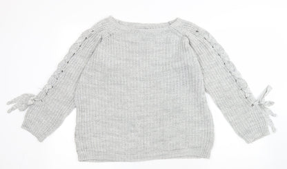 Cameo Rose Womens Green Boat Neck Acrylic Pullover Jumper Size M
