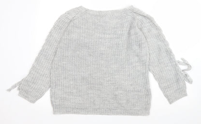 Cameo Rose Womens Green Boat Neck Acrylic Pullover Jumper Size M