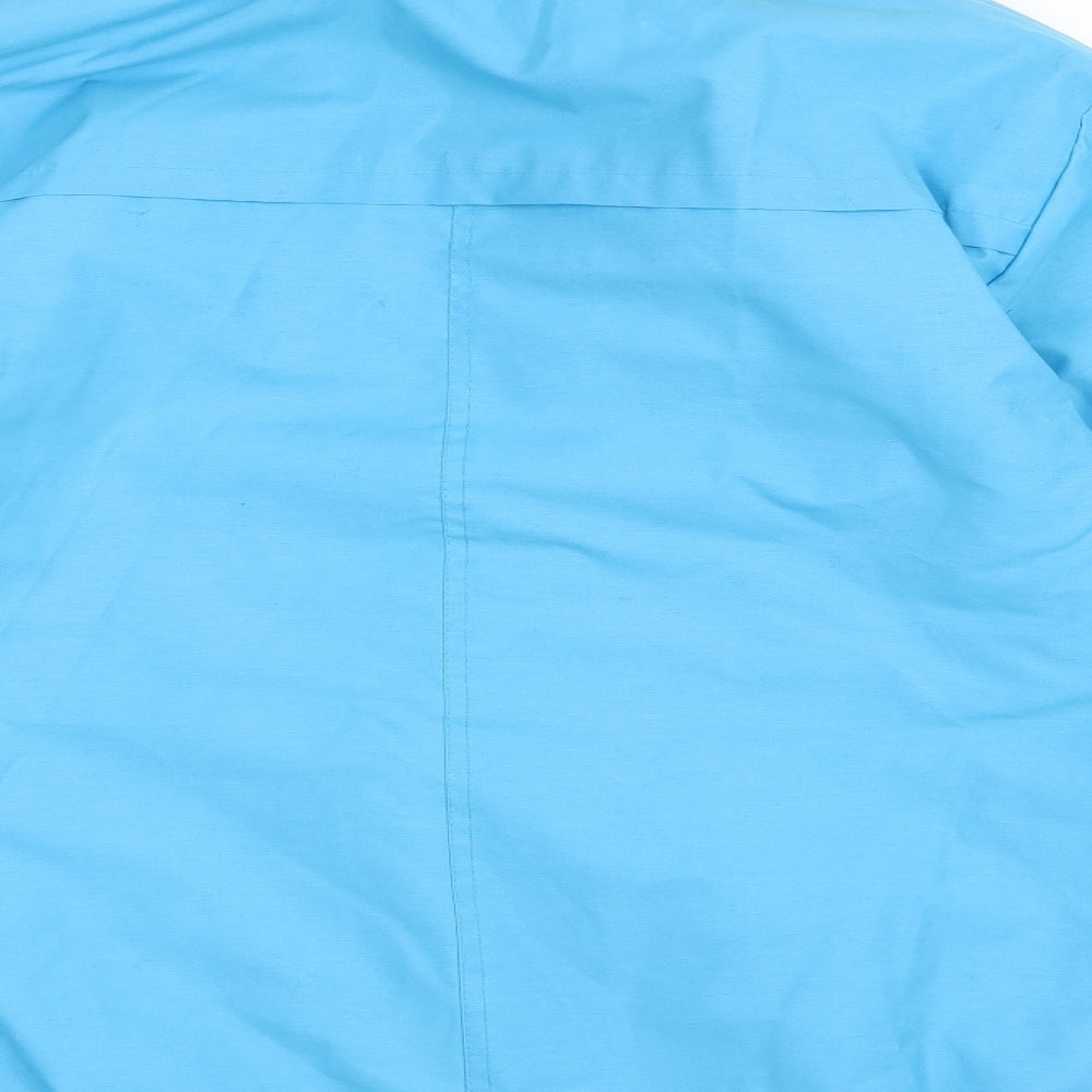Preworn Womens Blue Rain Coat Coat Size 12 Zip