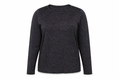 M&Co Womens Black Round Neck Polyester Pullover Jumper Size 14