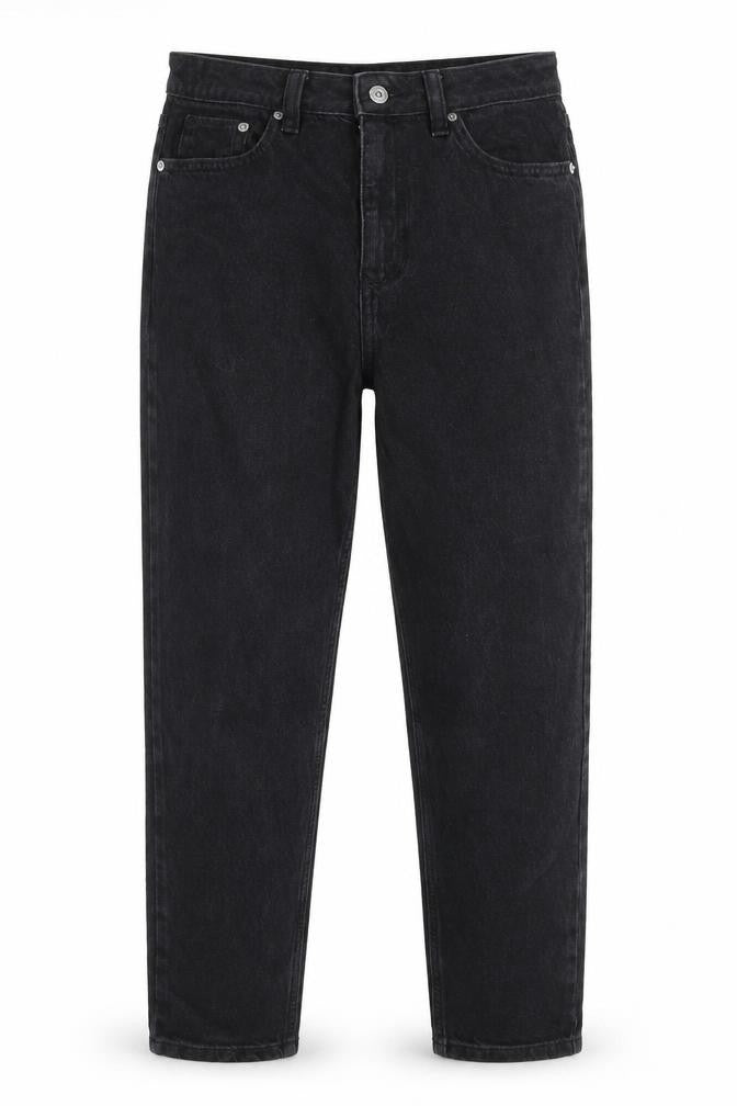 F&F Womens Black Polyester Straight Jeans Size 8 L28 in Regular Zip