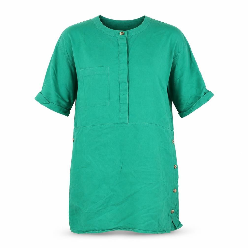 Warehouse Womens Green Viscose Shift Size 12 Round Neck Button