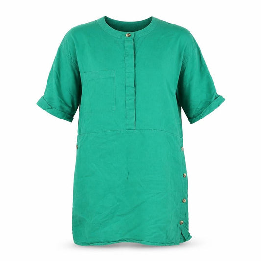 Warehouse Womens Green Viscose Shift Size 12 Round Neck Button