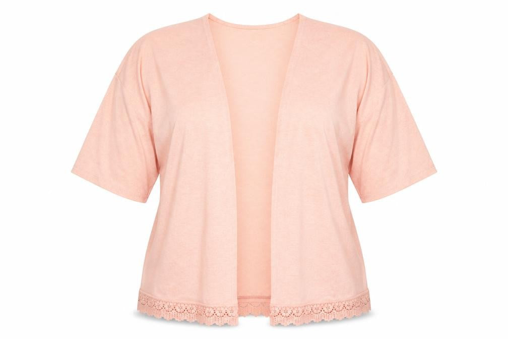 George Womens Orange Kimono Jacket Size 16 - Crochet Trim