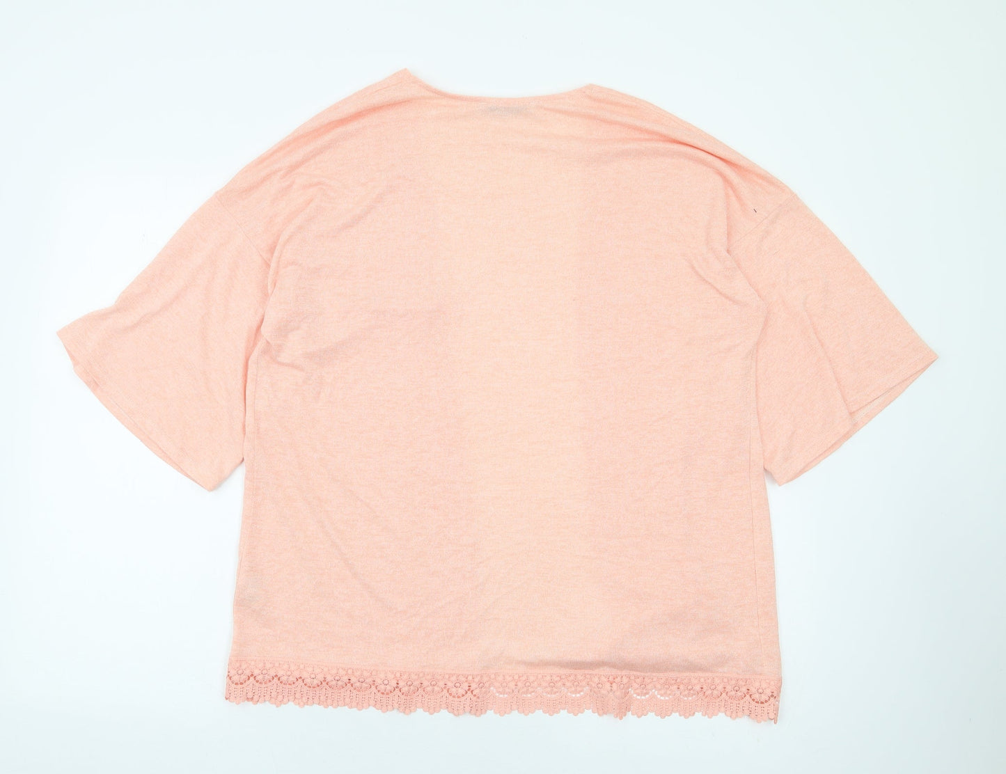 George Womens Orange Kimono Jacket Size 16 - Crochet Trim
