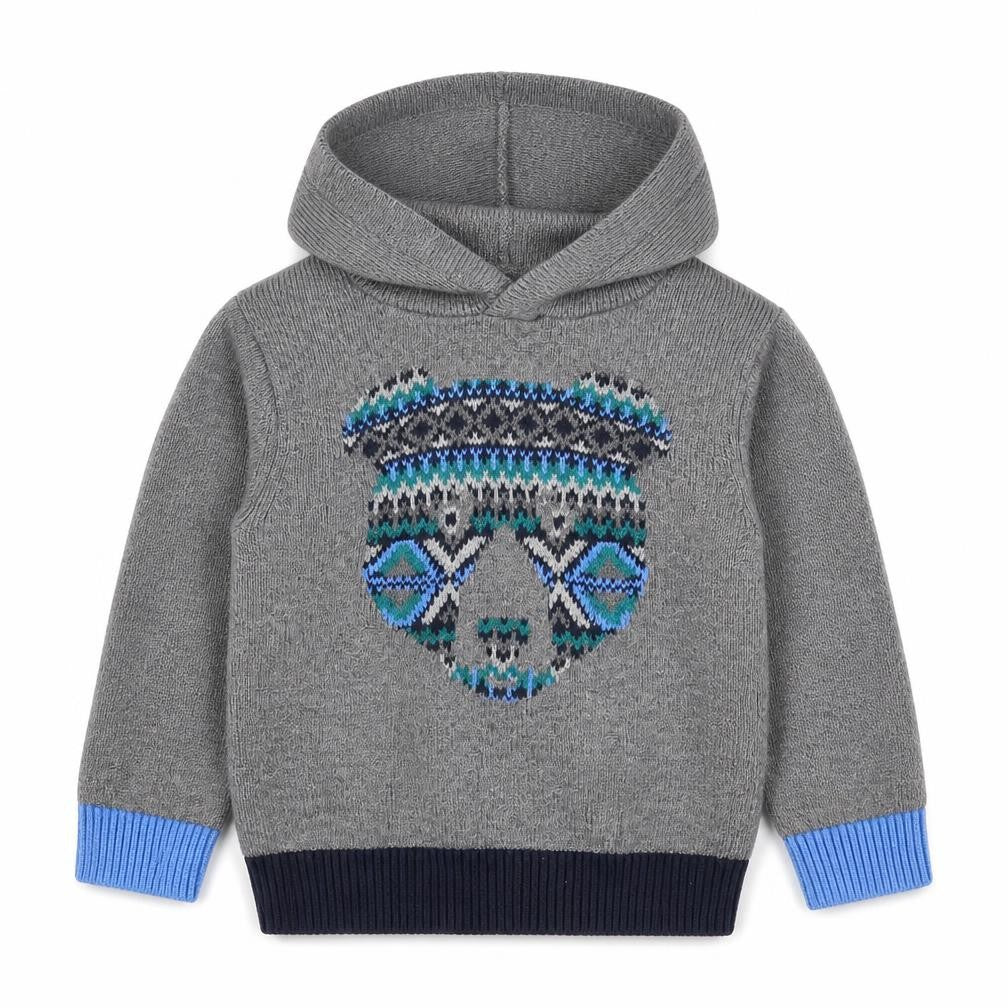 Gap Boys Grey Cotton Pullover Hoodie Size 2 Years Pullover - Bear