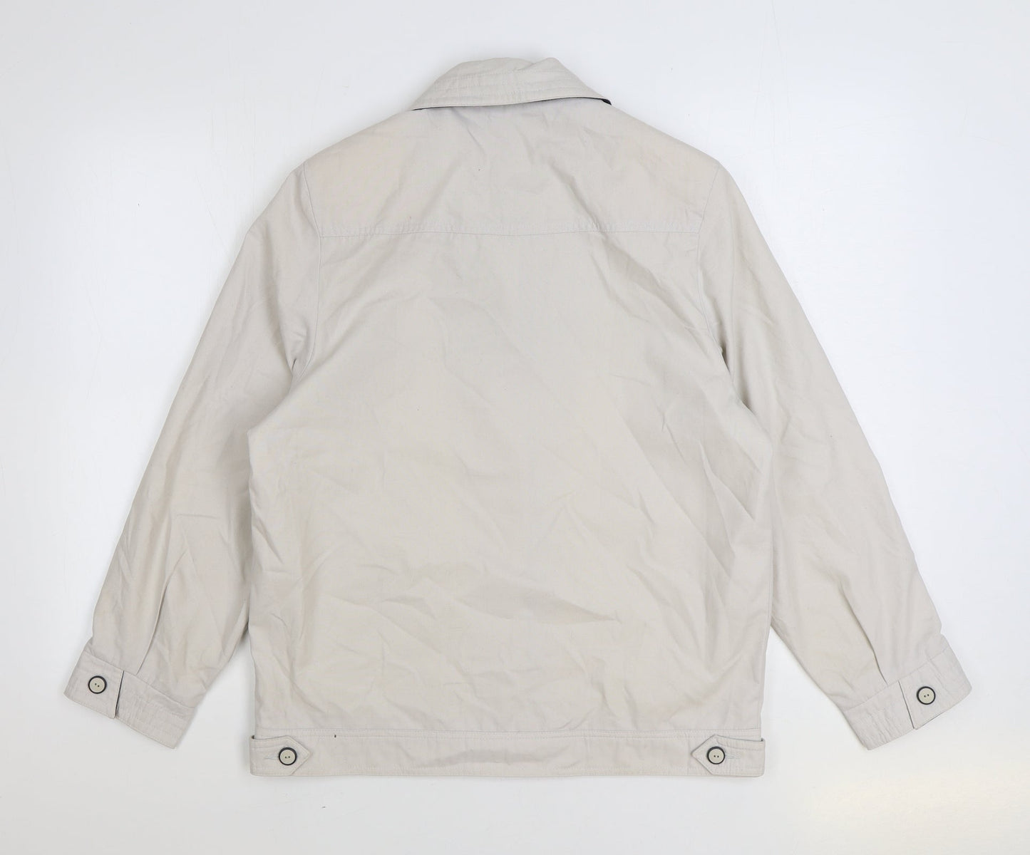Preworn Womens Beige Jacket Size 12 Button