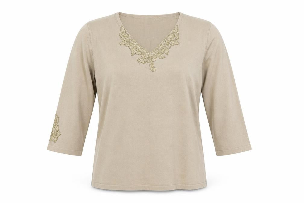 Sky Womens Beige V-Neck Viscose Pullover Jumper Size 4
