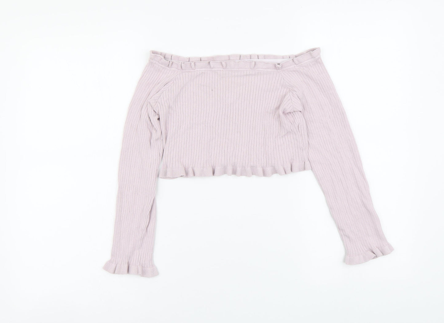 Threadbare Womens Pink Polyester Cropped Blouse Size 10 Square Neck