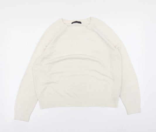 Marks and Spencer Womens Ivory Roll Neck Acrylic Pullover Jumper Size 14