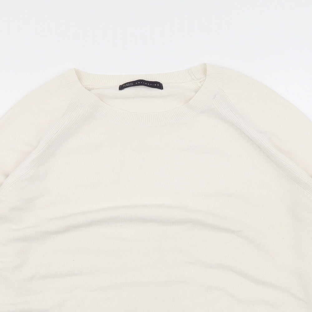Marks and Spencer Womens Ivory Roll Neck Acrylic Pullover Jumper Size 14