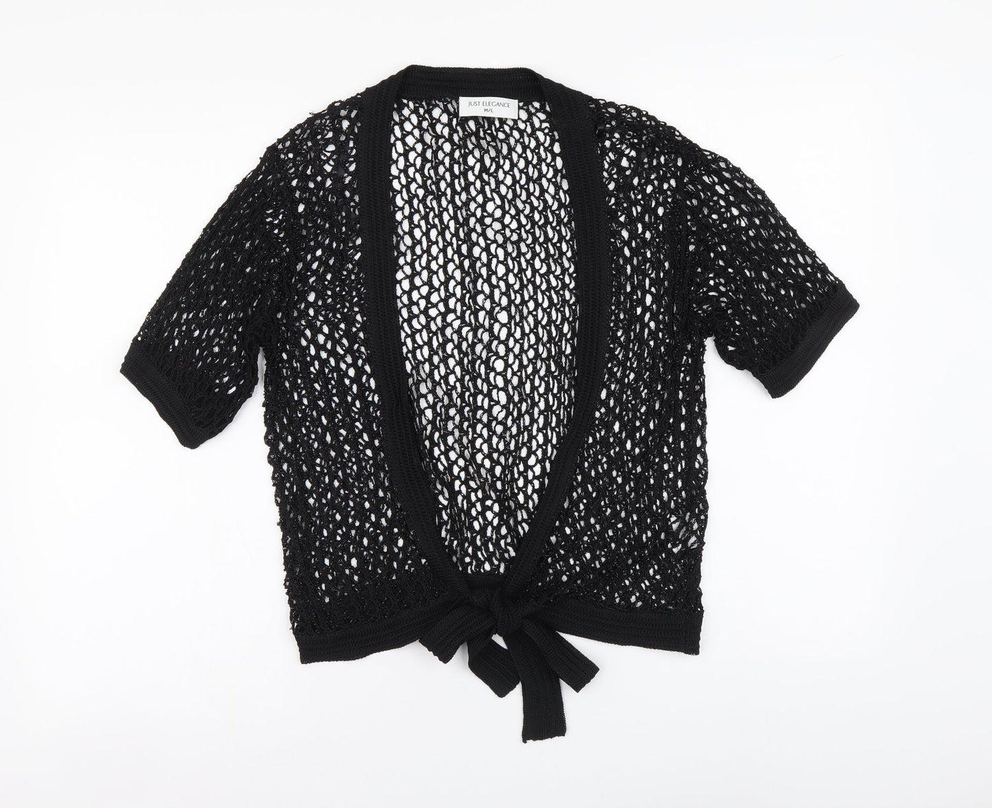 Just Elegance Womens Black Viscose Basic Blouse Size M V-Neck - Beachwear