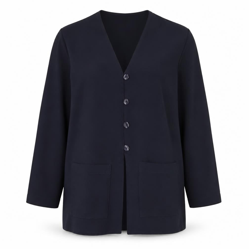 Principles Womens Blue Polyester Basic Button-Up Size 10 V-Neck
