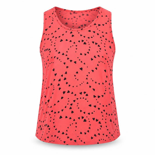 Marks and Spencer Womens Pink Geometric Polyester Camisole Tank Size 8 Round Neck - Hearts pattern