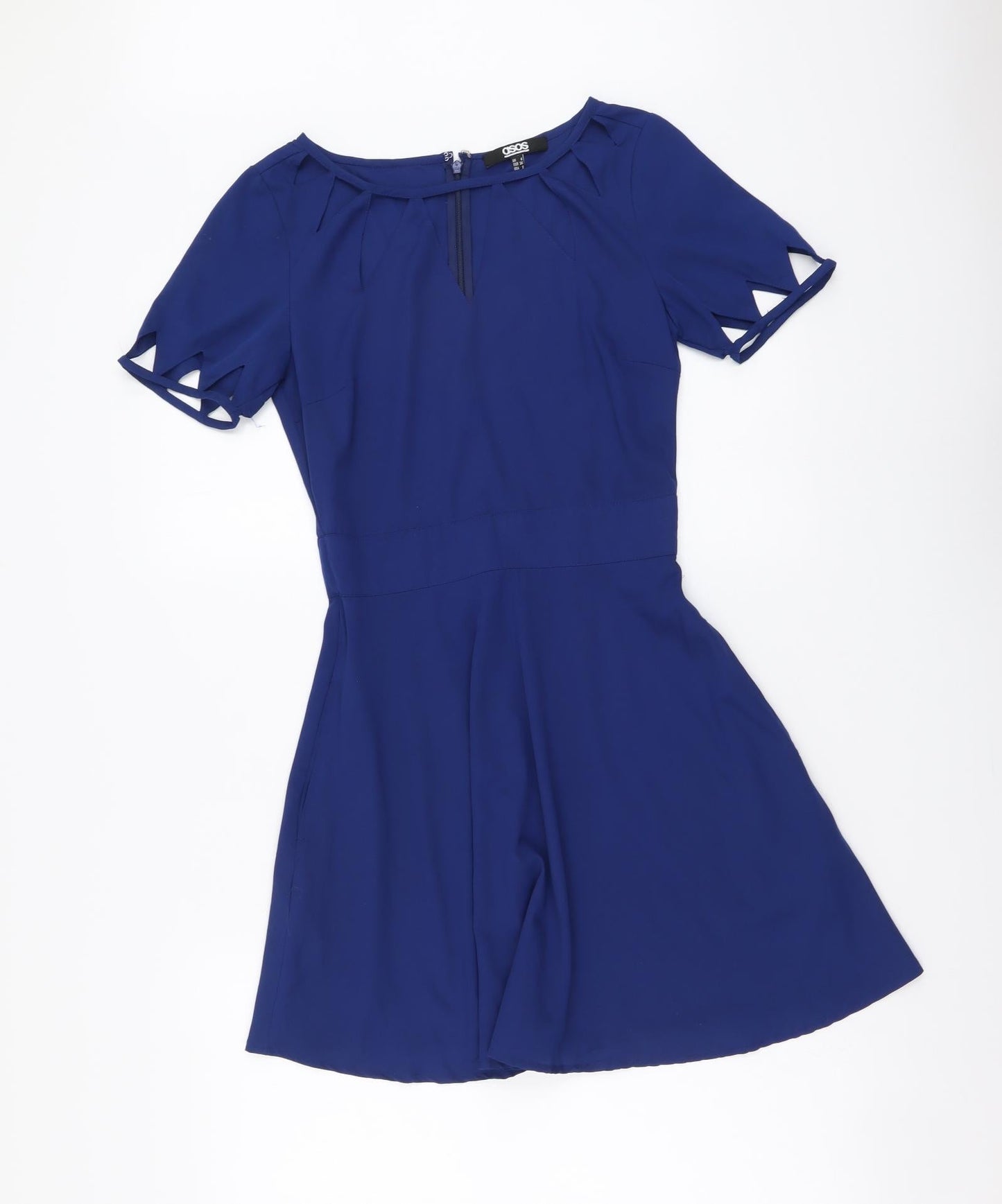 ASOS Womens Blue Polyester Mini Size 6 Round Neck Zip