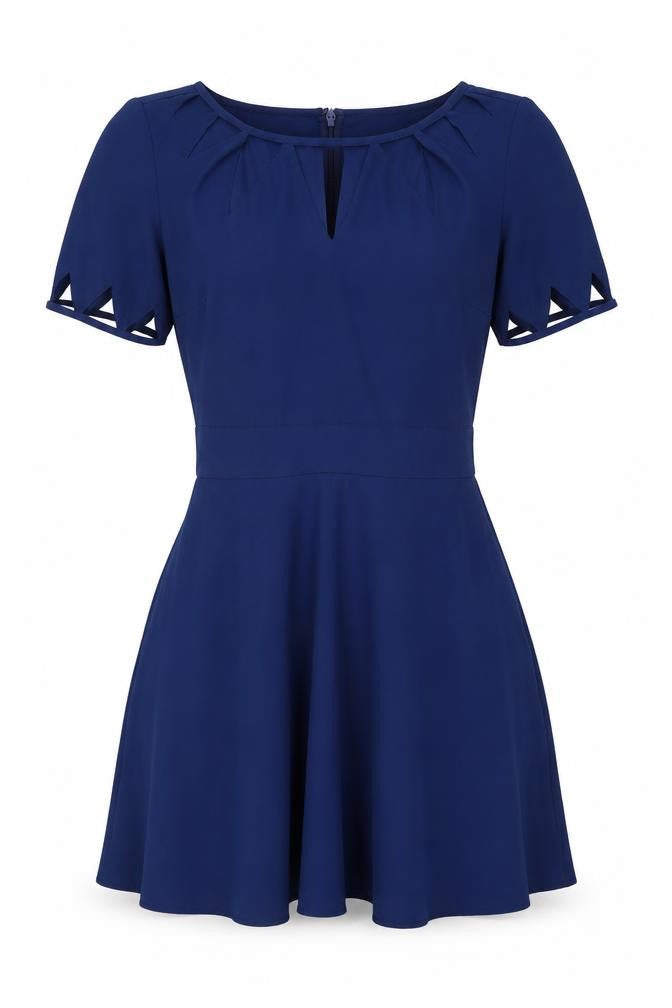 ASOS Womens Blue Polyester Mini Size 6 Round Neck Zip