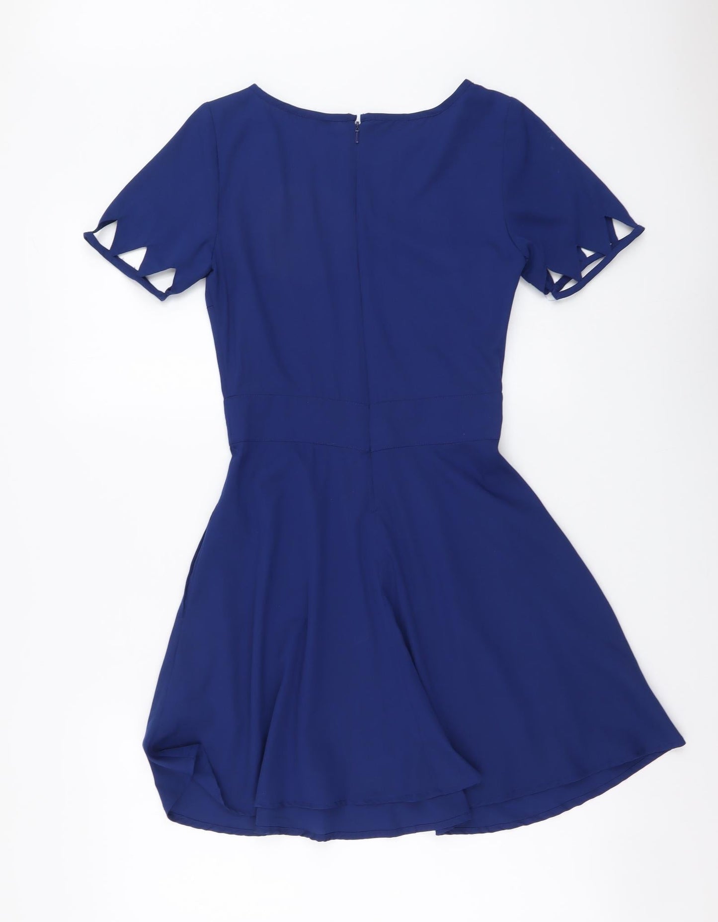 ASOS Womens Blue Polyester Mini Size 6 Round Neck Zip