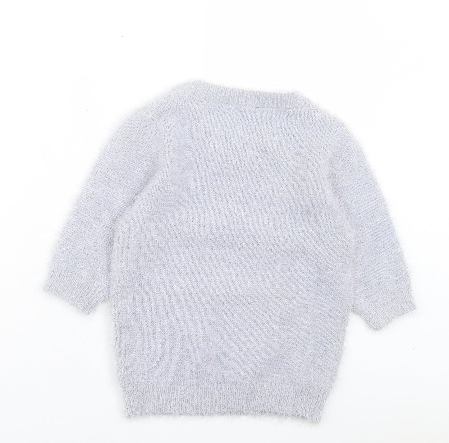 Golddigga Womens Blue Crew Neck Nylon Pullover Jumper Size 10