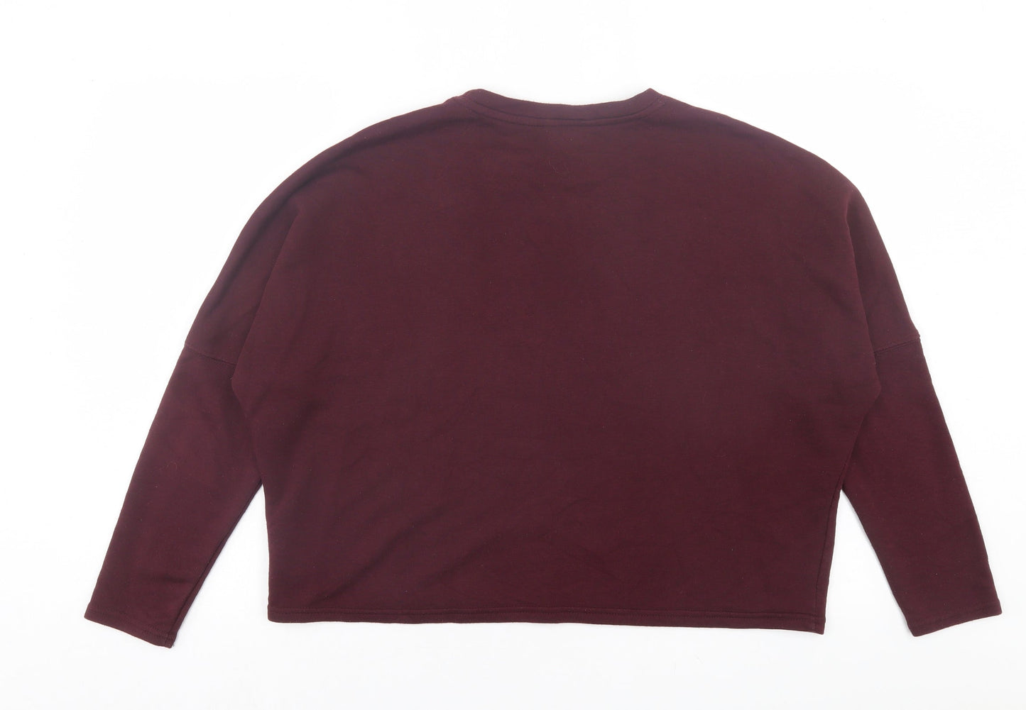 New Look Womens Purple Cotton Pullover Sweatshirt Size 12 Pullover