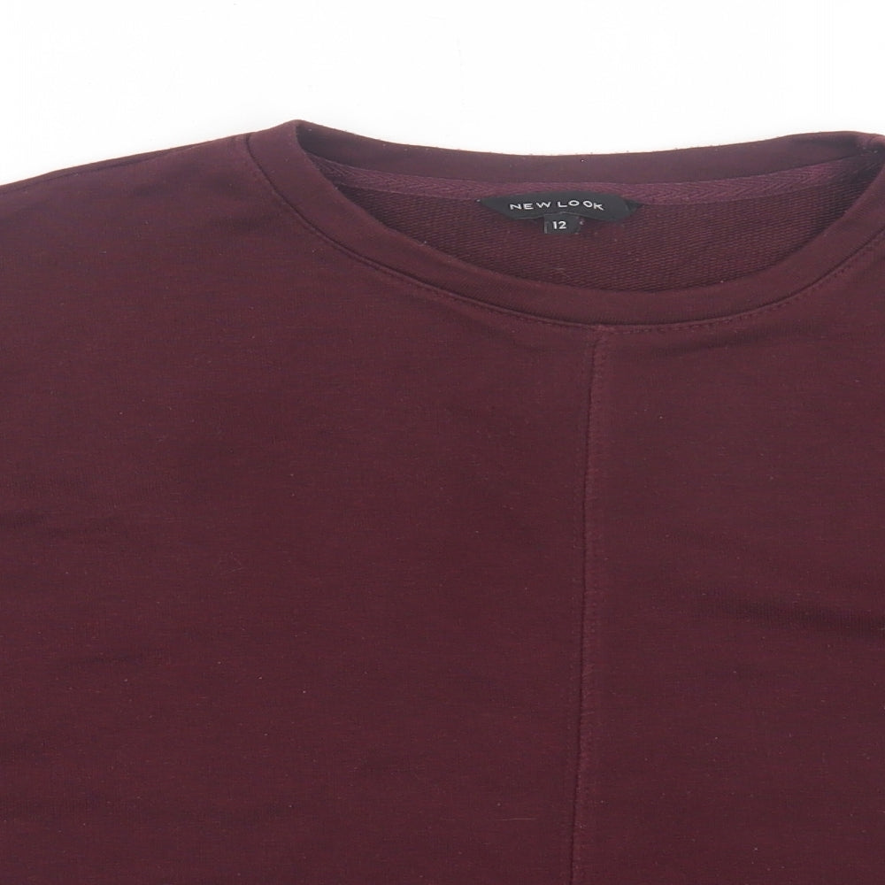 New Look Womens Purple Cotton Pullover Sweatshirt Size 12 Pullover