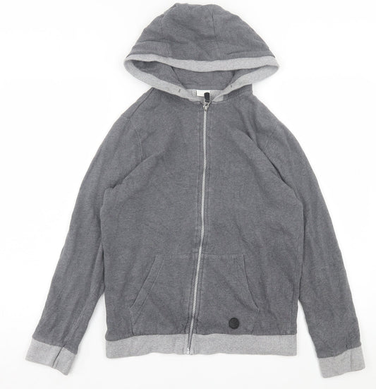 F&F Boys Grey Cotton Full Zip Hoodie Size 12-13 Years Zip