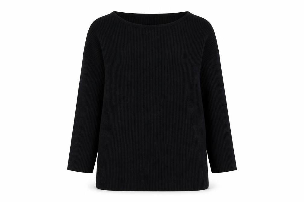 Bonmarché Womens Black Round Neck Acrylic Pullover Jumper Size M