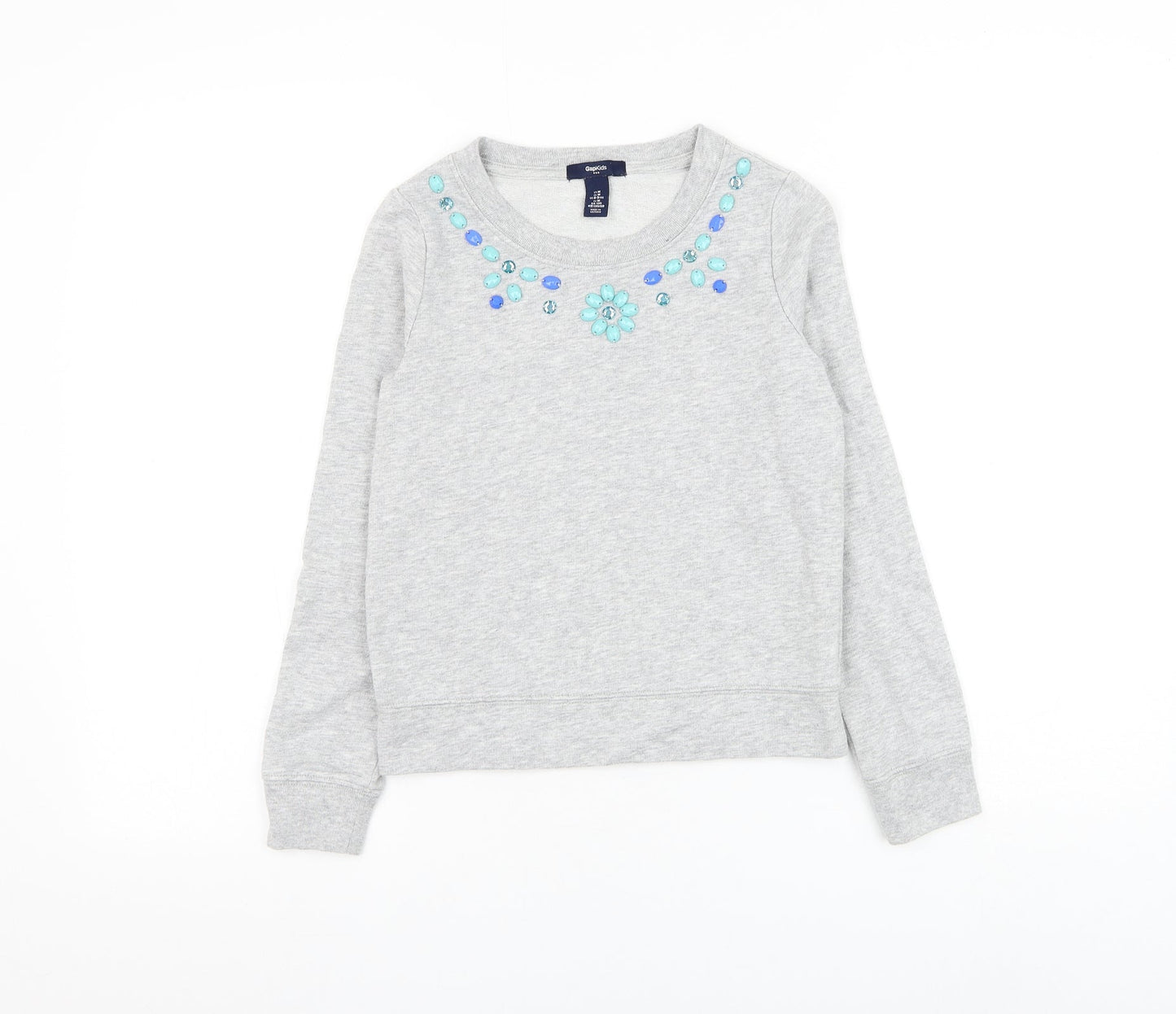 Gap Girls Grey Cotton Pullover Sweatshirt Size 8-9 Years Pullover