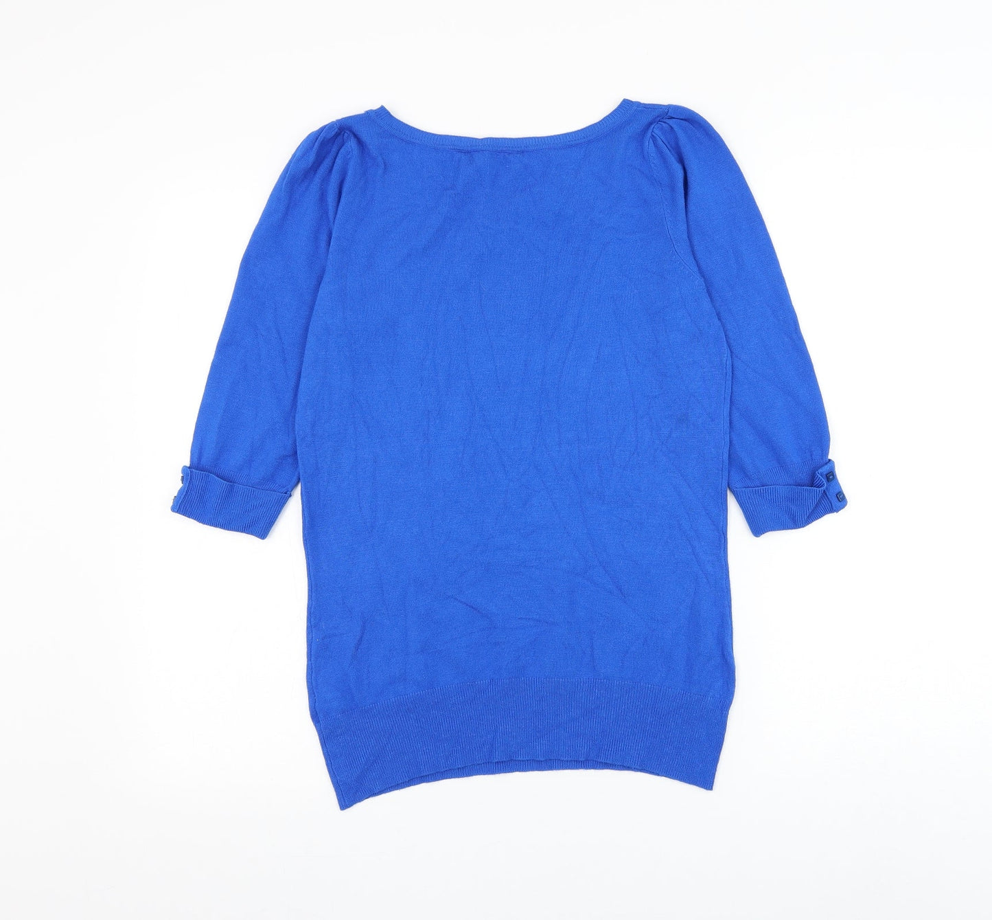 Red Herring Womens Blue Boat Neck Viscose Pullover Jumper Size 10