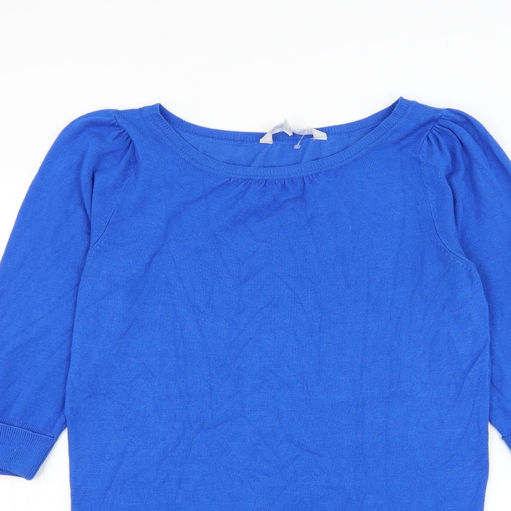 Red Herring Womens Blue Boat Neck Viscose Pullover Jumper Size 10