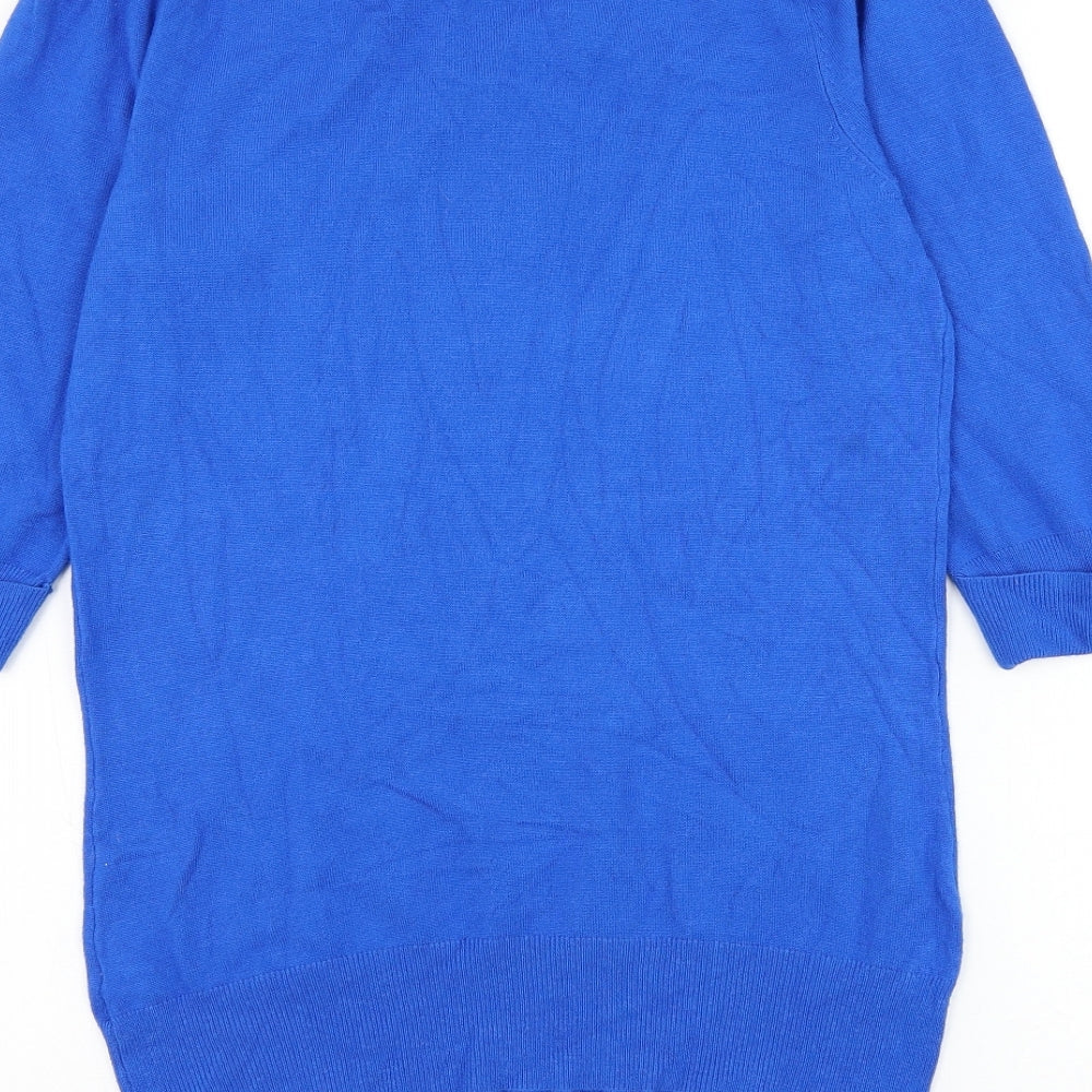 Red Herring Womens Blue Boat Neck Viscose Pullover Jumper Size 10