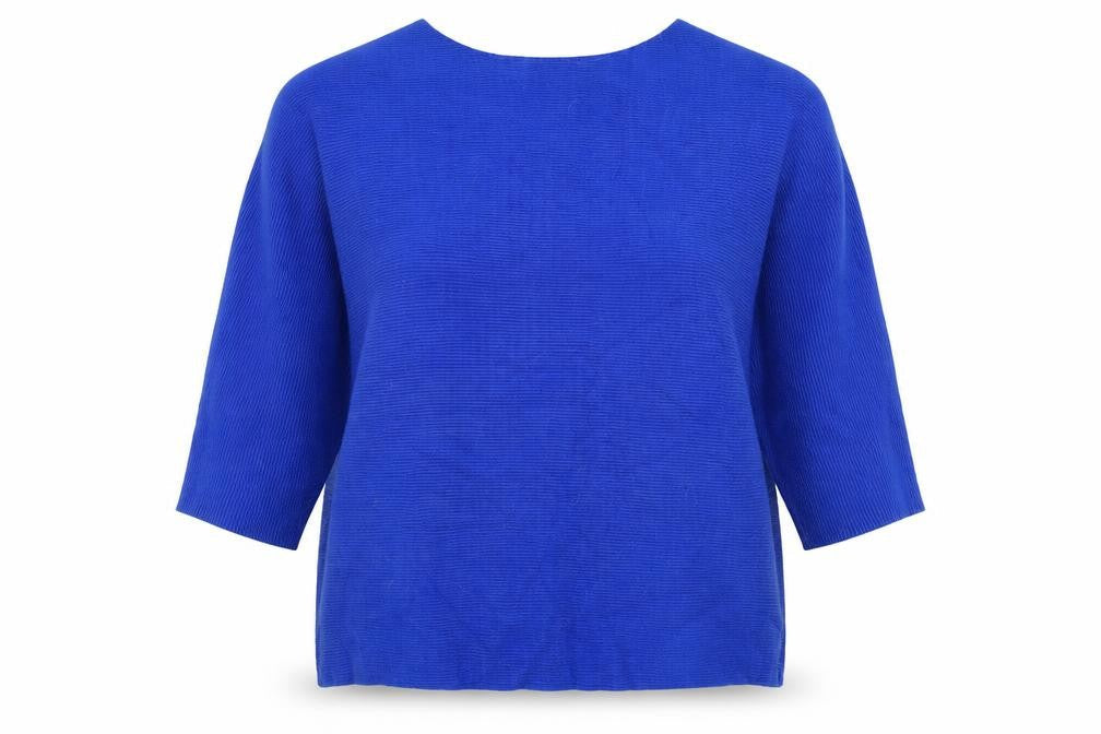 Viz A Viz Womens Blue Round Neck Viscose Pullover Jumper Size L