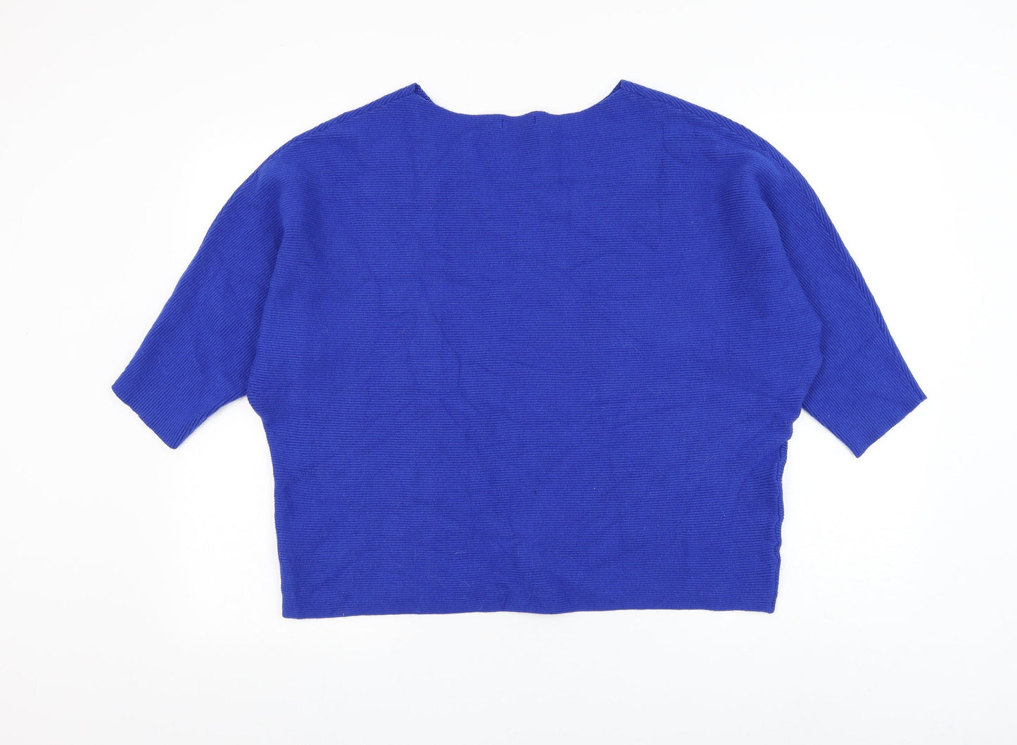 Viz A Viz Womens Blue Round Neck Viscose Pullover Jumper Size L