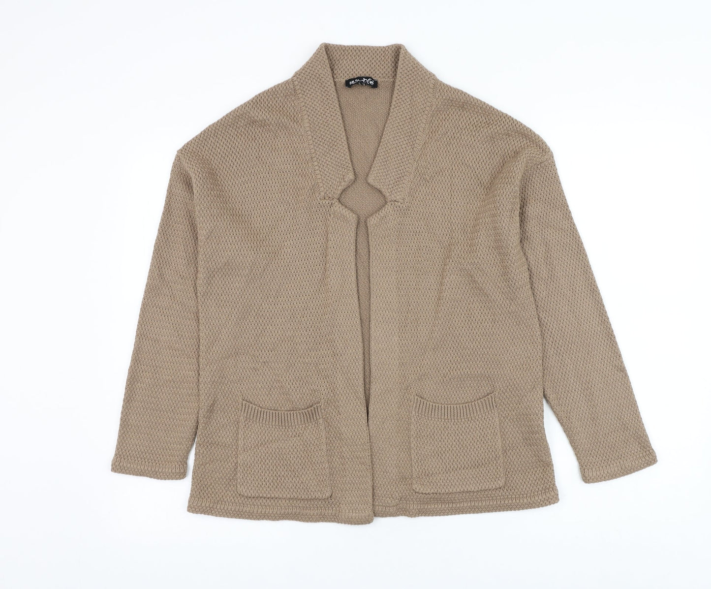 Marble Womens Brown V-Neck Cotton Cardigan Jumper Size 2