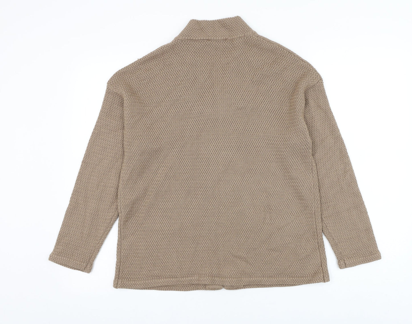 Marble Womens Brown V-Neck Cotton Cardigan Jumper Size 2