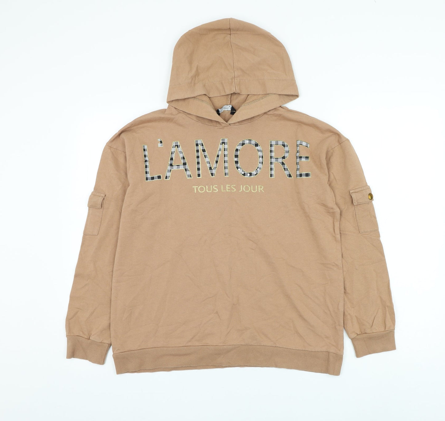 Select Womens Brown Cotton Pullover Hoodie Size 10 Pullover - L'amour
