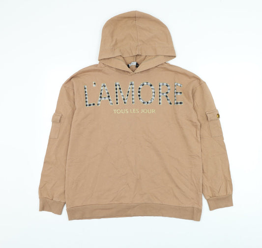 Select Womens Brown Cotton Pullover Hoodie Size 10 Pullover - L'amour
