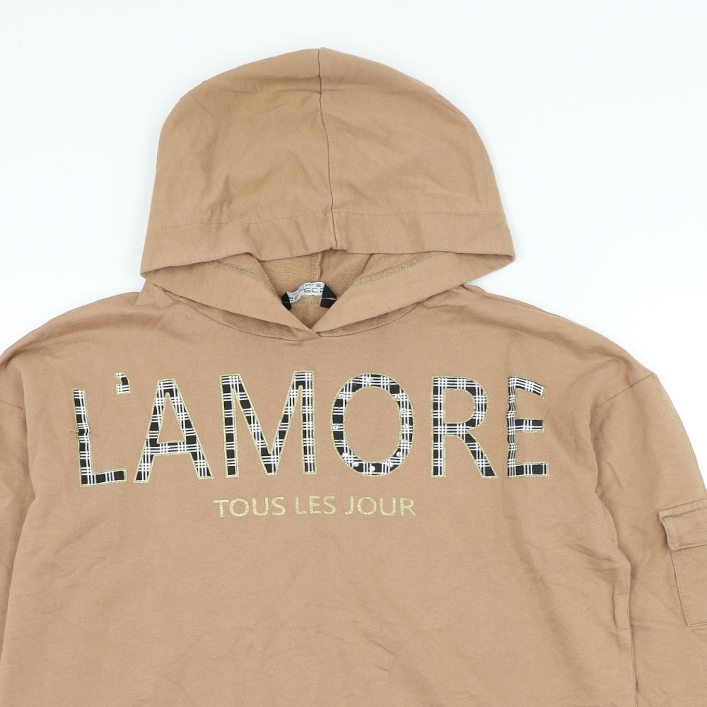 Select Womens Brown Cotton Pullover Hoodie Size 10 Pullover - L'amour