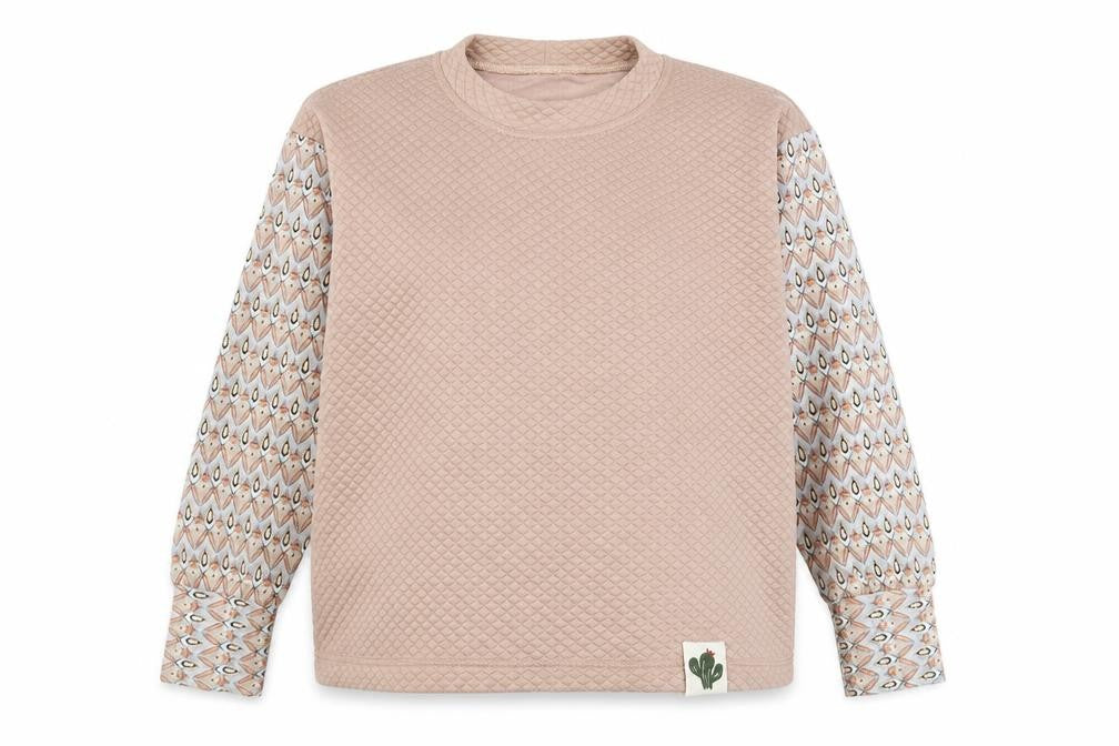 Preworn Womens Pink Geometric Polyester Pullover Sweatshirt Size L Pullover