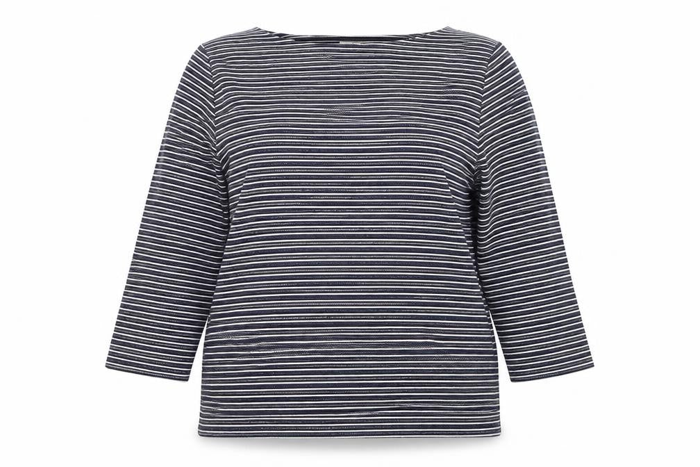 Country Casuals Womens Blue Round Neck Striped Viscose Pullover Jumper Size XL