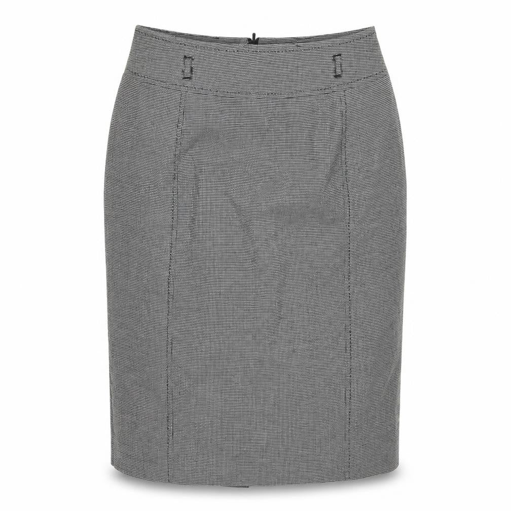 Marks & Spencer Womens Black Geometric Polyester Straight & Pencil Skirt Size 6 - Houndstooth print.